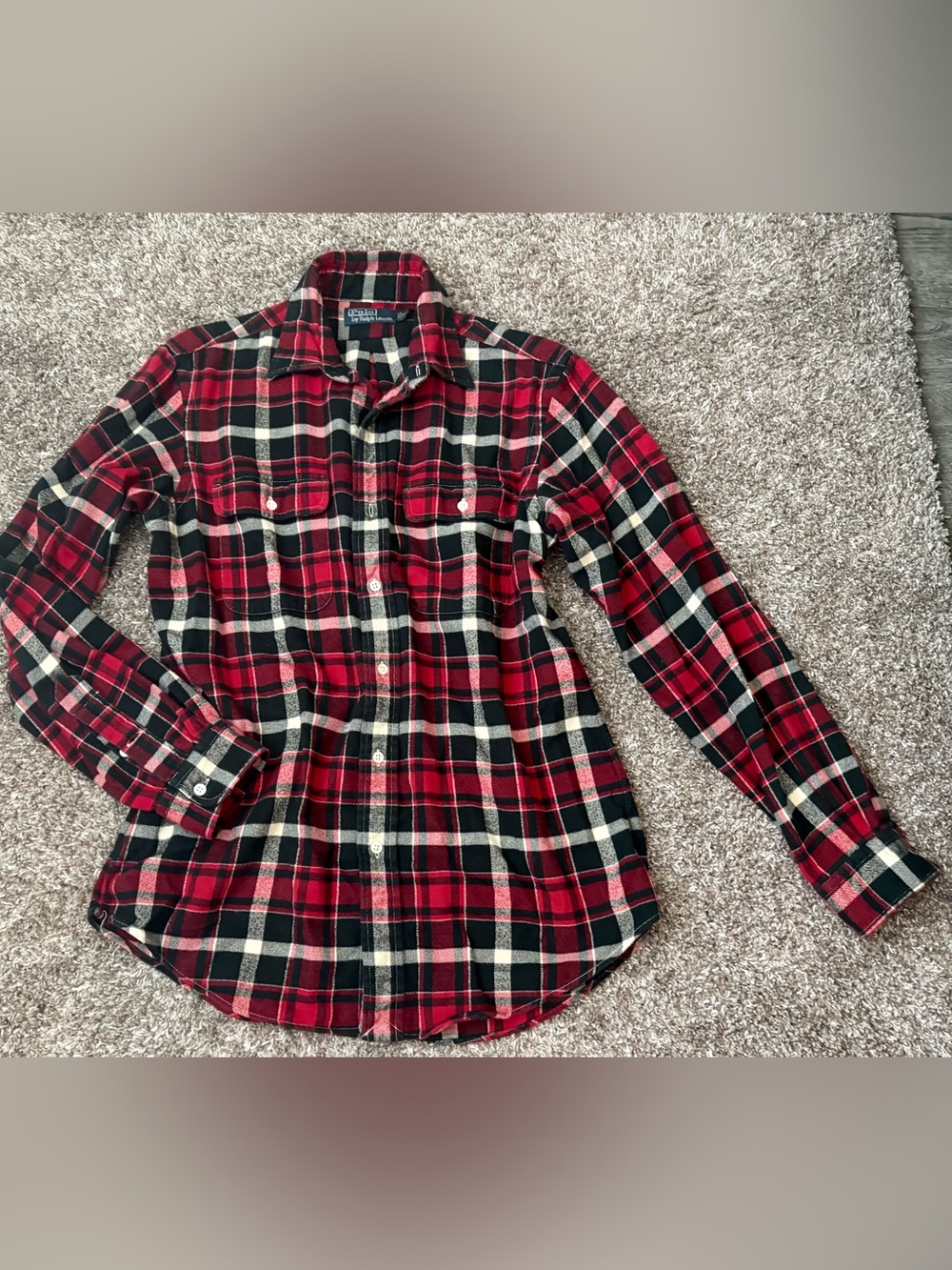 Polo by Ralph Lauren men’s plaid flannel button down shirt